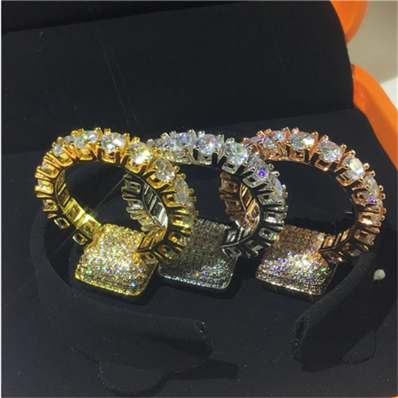 2020 Vintage Engagement Wedding Band Rings for women men AAAAA zircon cz Real Silver Color ring Bridal Party Jewelry Gift