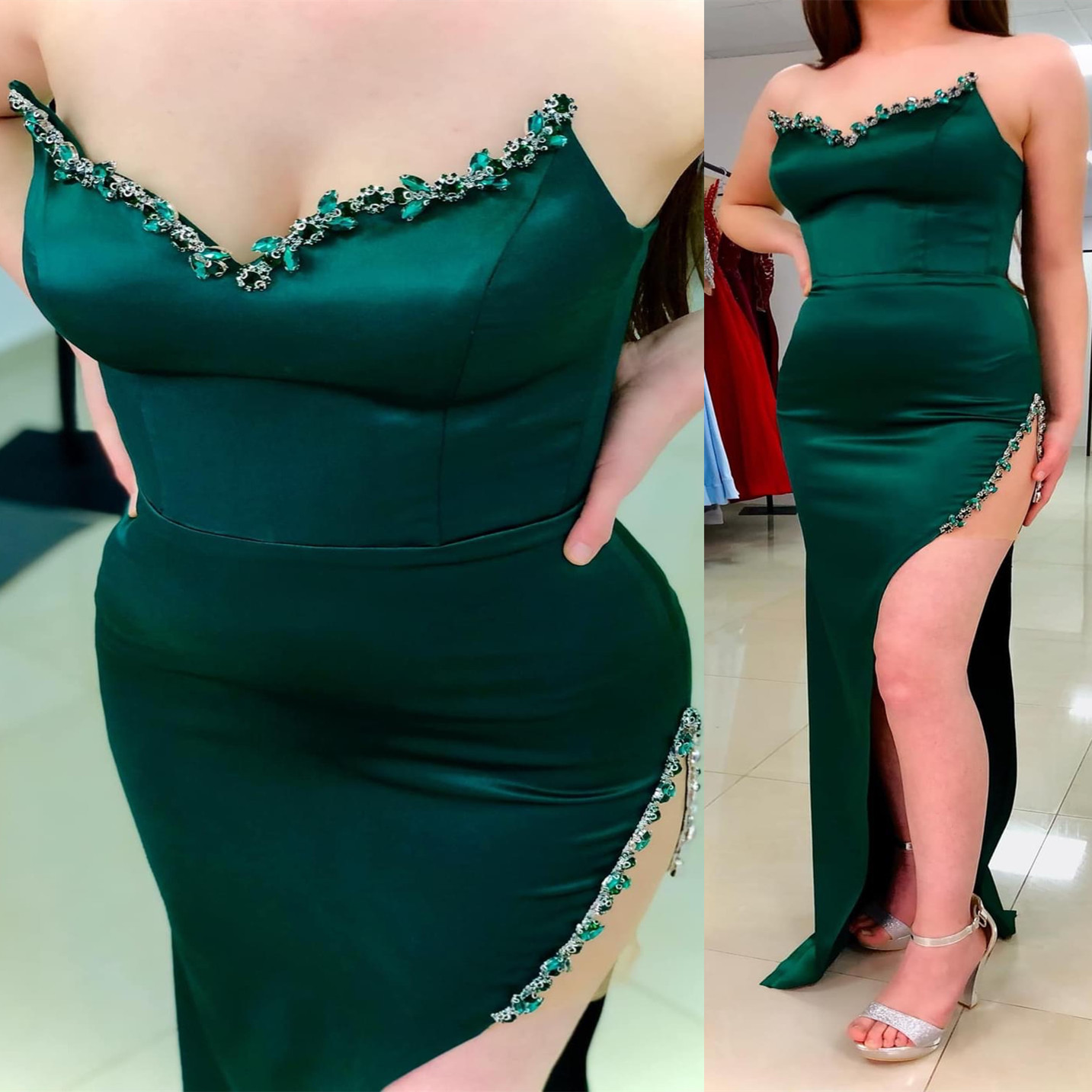 2023 Aso Ebi Dark Green Sheath Prom Dress Crystals Satin Evening Formal Party Second Reception Birthday Bridesmaid Engagement Gowns Dresses Robe De Soiree ZJ374, Chocolate
2023 Aso Ebi Dark Green Sheath Prom Dress Crystals Satin Evening Formal Party Second Reception Birthday Bridesmaid Engagement Gowns Dresses Robe De Soiree ZJ374, Chocolate