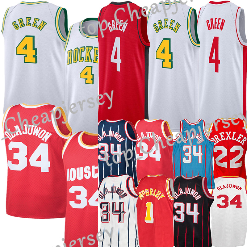#4 Jalen Green Basketball Jersey #3 Kevin Porter Jr. Hakeem Olajuwon Clyde Drexler 1 Tracy McGrady jerseys, White
#4 Jalen Green Basketball Jersey #3 Kevin Porter Jr. Hakeem Olajuwon Clyde Drexler 1 Tracy McGrady jerseys, White