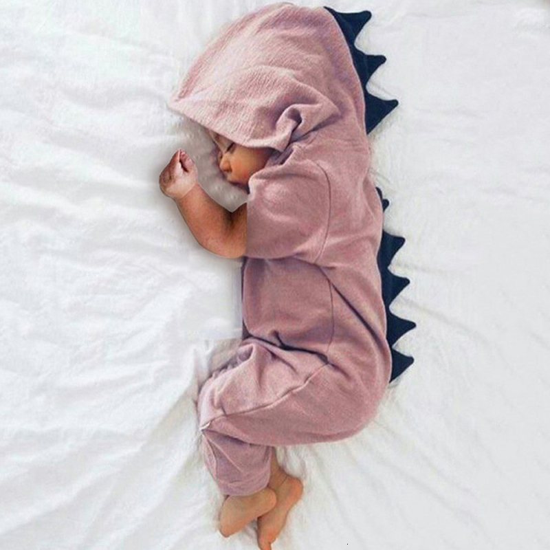 Rompers Pajamas Baby Clothing Baby Boy Girl Clothes Baby Dinosaur Hooded Romper Jumpsuit Outfits Autumn Winter Kids Clothes 230614Y2501191MM0