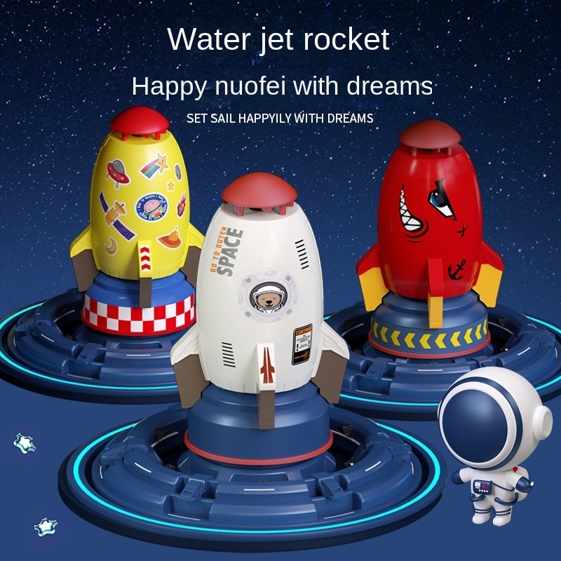 Sand Play Water Fun Space Rocket Shower Toy Sprinkler Children Spinning Flying Rocket Kids Outdoor Water Playing water toy Jet Toy Gift Diy Sticker 23
