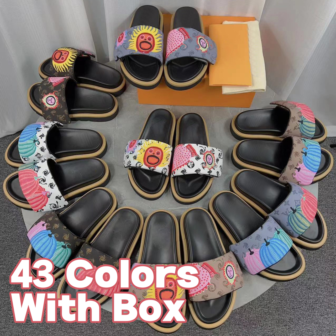 23SS New Pool Pillow Flat Comfort Mule Designer Slippers Embroidered Monogram Top Leather Fashion Sandals Slides Flat Summer Beach Casual Slipper With Box Size 35-45, 17
23SS New Pool Pillow Flat Comfort Mule Designer Slippers Embroidered Monogram Top Leather Fashion Sandals Slides Flat Summer Beach Casual Slipper With Box Size 35-45, 17