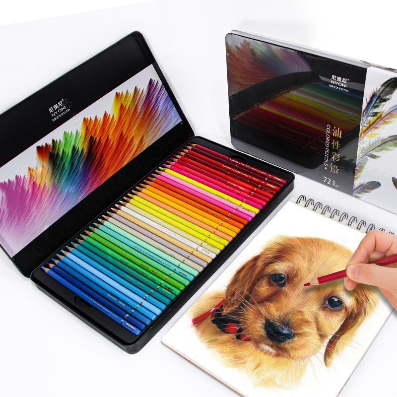 Pencils NYNOI 24364872120 Colored pencil Set Professional Oil 3.7mm Refill Tin box Graffiti Drawing pencils For School Supplies 230614