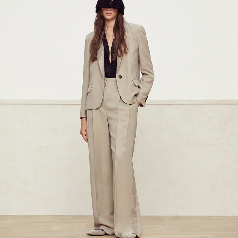 Womens Blazers Brunello Cucinelli Spring Linen Light Brown Long Sleeve Leisure Suit Coat, Khaki
Womens Blazers Brunello Cucinelli Spring Linen Light Brown Long Sleeve Leisure Suit Coat, Khaki
