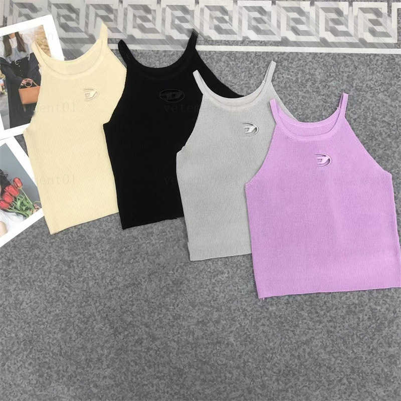 Knitted Tanks Womens Designer Tank Top Camis Front Logo Striped Print Crew Neck Pullover Vest Hollow Out Design Threaded Edge Slim Version 4 Colors Women Tops 0607, 13
Knitted Tanks Womens Designer Tank Top Camis Front Logo Striped Print Crew Neck Pullover Vest Hollow Out Design Threaded Edge Slim Version 4 Colors Women Tops 0607, 13