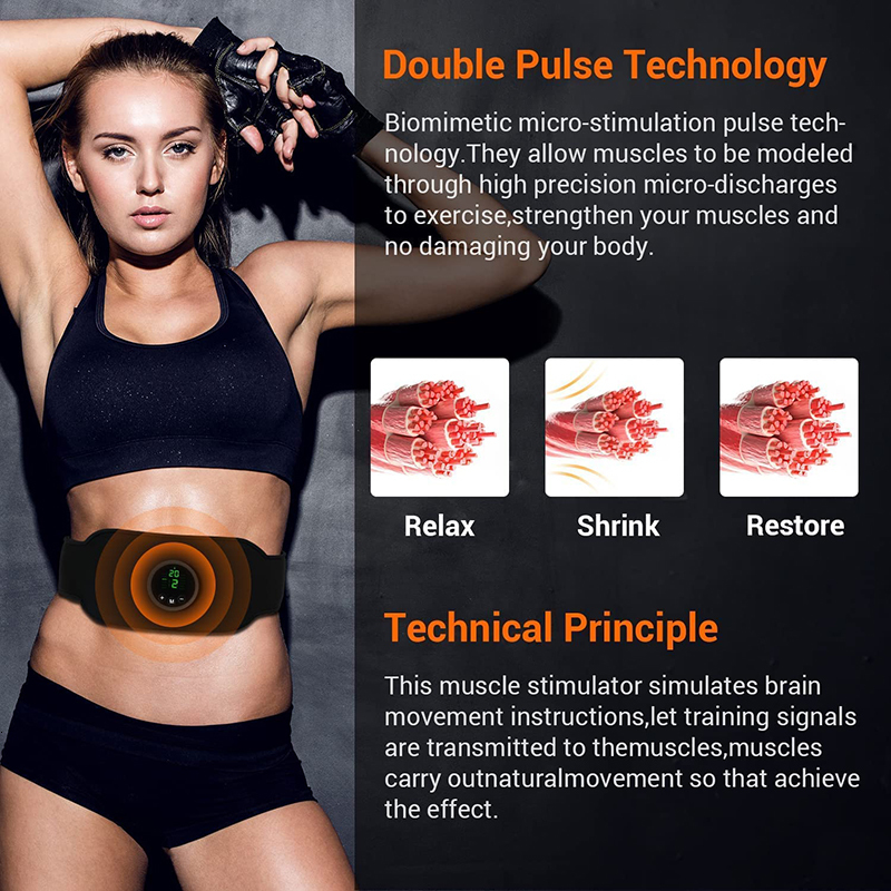 Slimming Belt EMS Abdominal Muscle Stimulator Abs Trainer Toning Belt Abdomen Leg Arm Neck Body Waist Body Massager Fitness Slimming Massage 230614
