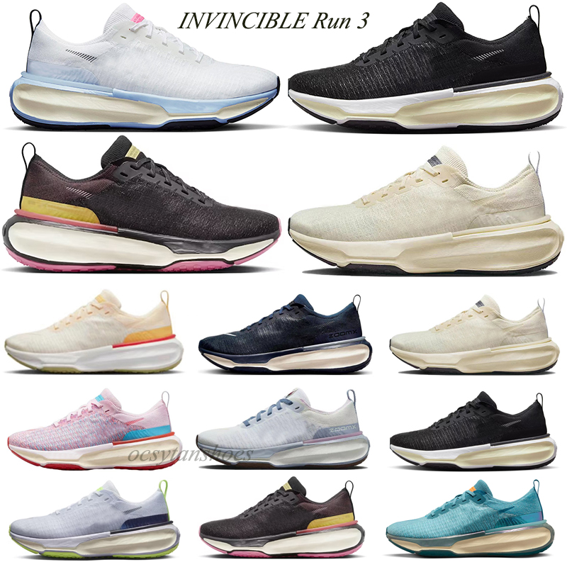 

2023 With box Invincible Run Fk 3 Shoes Marathon Triple Black Navy Ice Blue White Carolina Blue Sports Shoe Sneakers 36-45, Blue 40-45