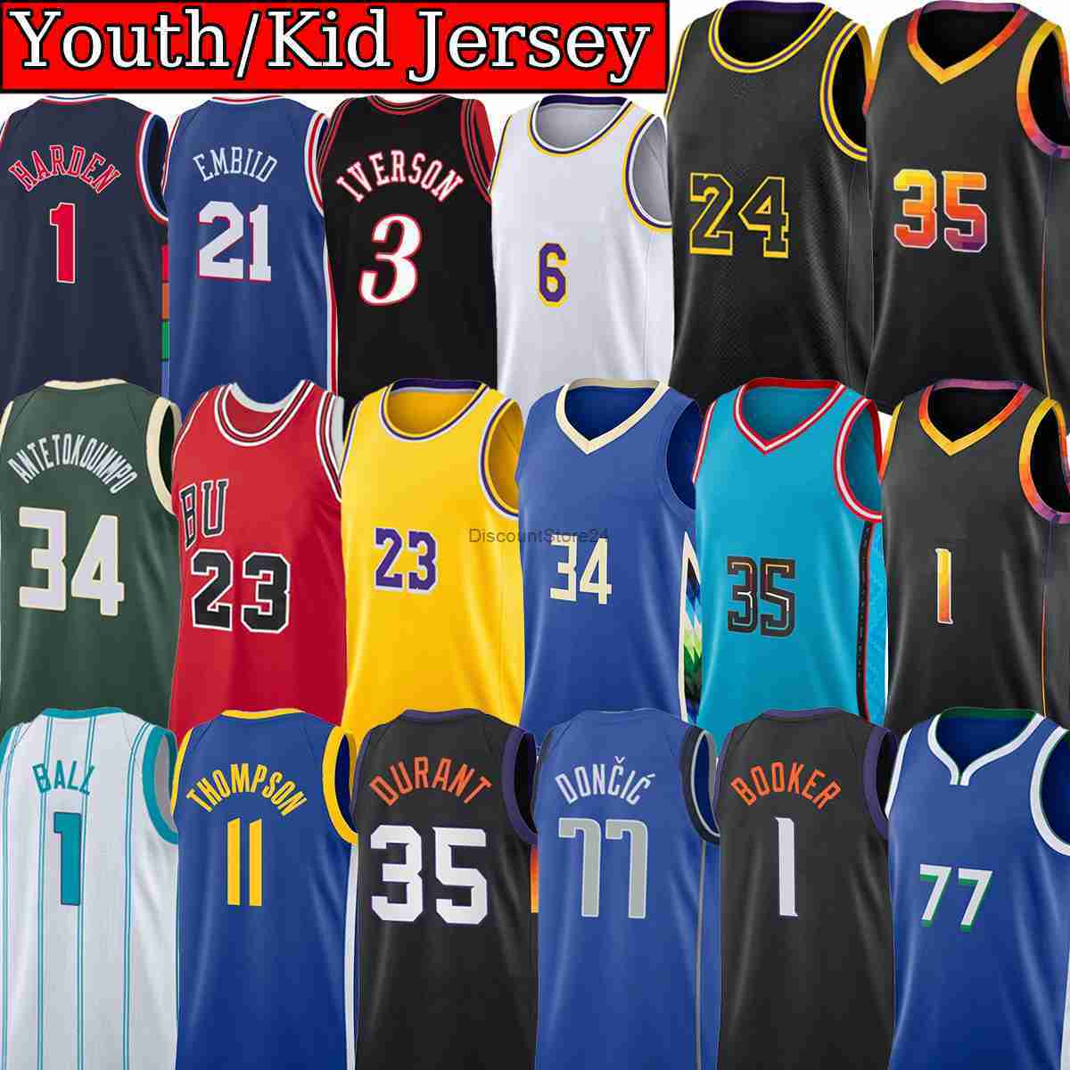 NBAs Embroidered Stitched Youth kids Basketball Jersey lEbron 6 jaMes 23 bRyant Stephen Curry mIchael Bird Durant Iverson Embiid Giannis Antetokounmpo Kid Jersey, Youth/kid jersey
NBAs Embroidered Stitched Youth kids Basketball Jersey lEbron 6 jaMes 23 bRyant Stephen Curry mIchael Bird Durant Iverson Embiid Giannis Antetokounmpo Kid Jersey, Youth/kid jersey
