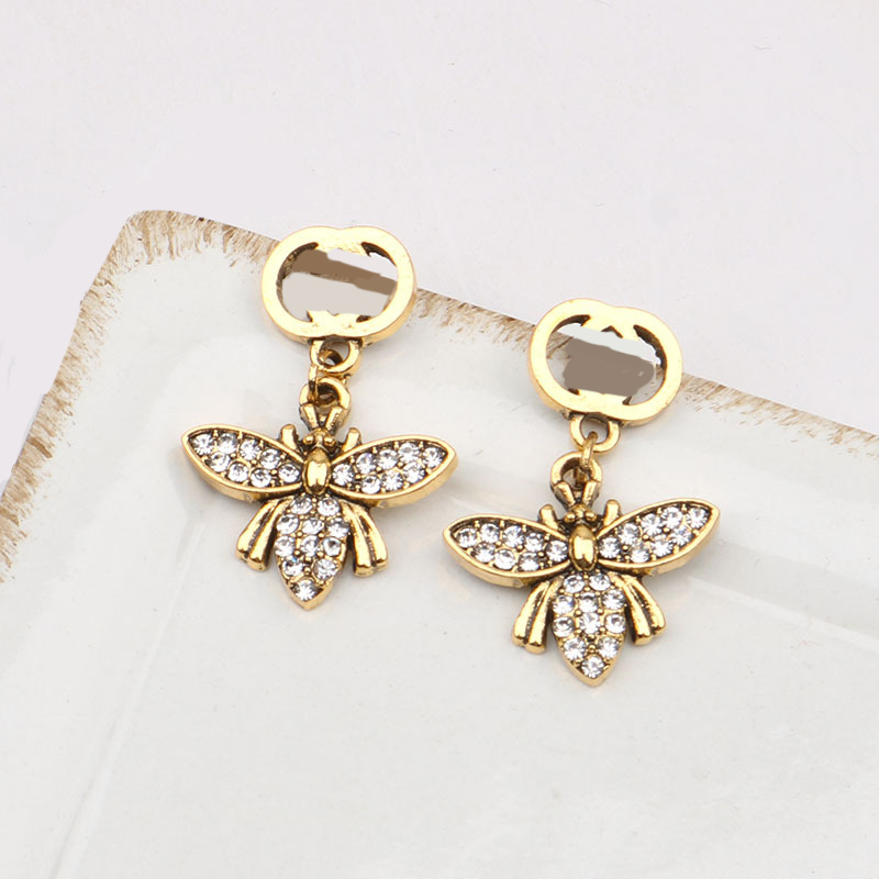 Elegant Gold Plated Luxury Designers Earring Stud Letter Women Retro Heart Pendant Earring Letter Wedding Party Jewerlry High Quality 20style