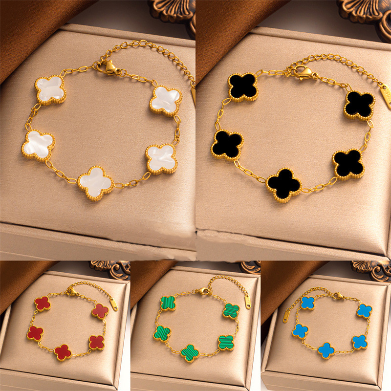 18K Gold Plated Classic Fashion Charm Bracelet Four-leaf Clover Designer Jewelry Elegant Mother-of-Pearl Bracelets For Women and Men High Quality
18K Gold Plated Classic Fashion Charm Bracelet Four-leaf Clover Designer Jewelry Elegant Mother-of-Pearl Bracelets For Women and Men High Quality