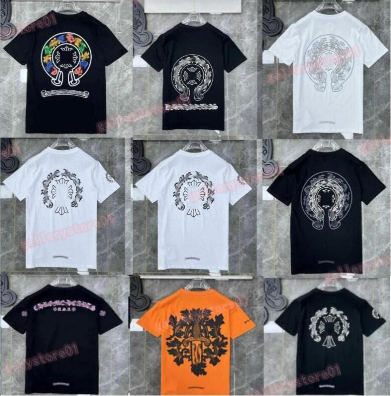 

Men's T-Shirts Classics Mens t Shirts Heart High Quality Brand Crew Neck Chromes Short Sleeves Tops Tees Ch T-shirts Sweater Casual Horseshoe Sanskrit Cross Print Xr3