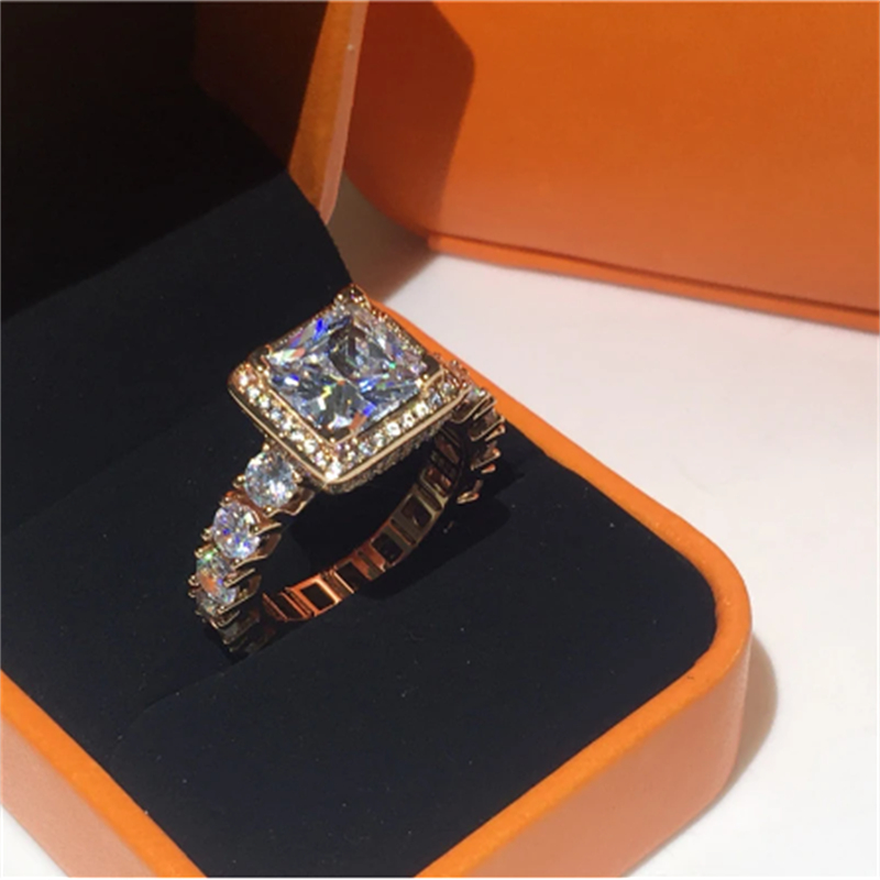2020 Vintage Engagement Wedding Band Rings for women men AAAAA zircon cz Real Silver Color ring Bridal Party Jewelry Gift