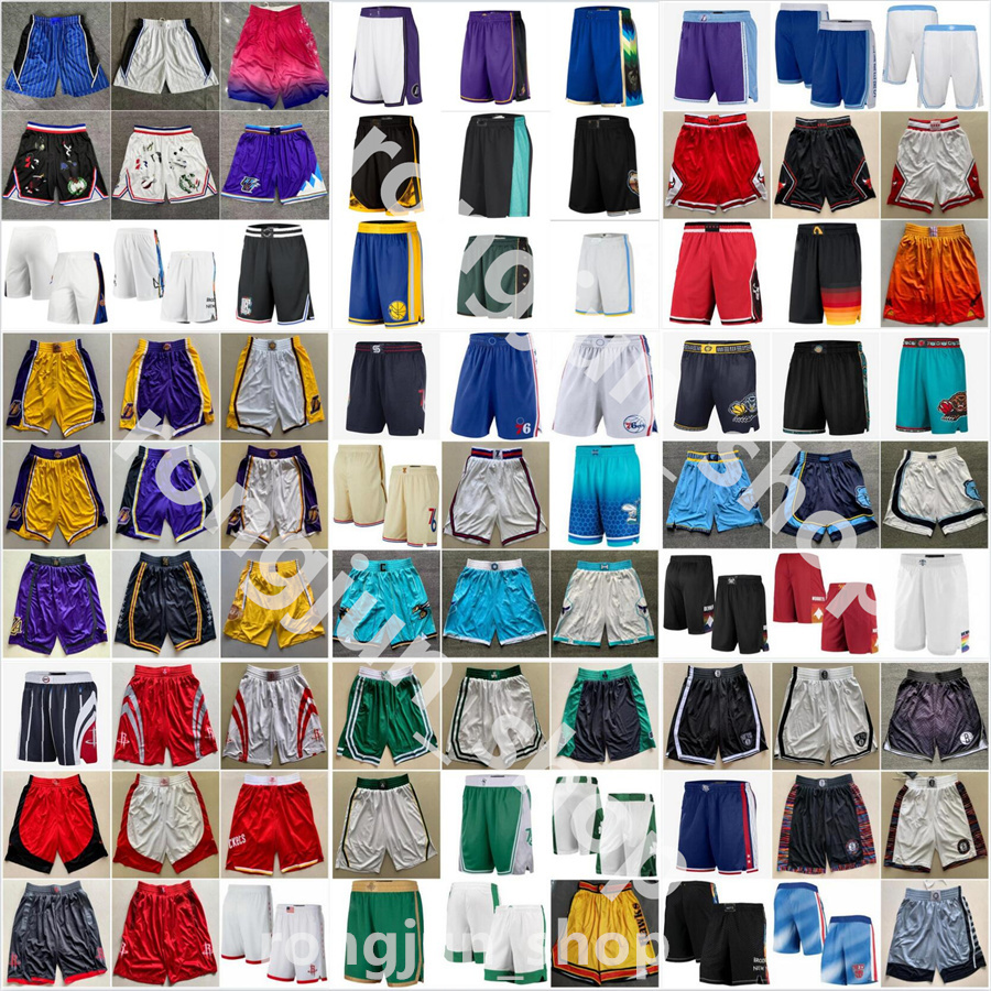 2026 New City Printed Pockets Basketball Shorts With Pocket Team Sport Wear Pant Home Away White Black Red Blue Green Yellow Good Print Quality Man Short