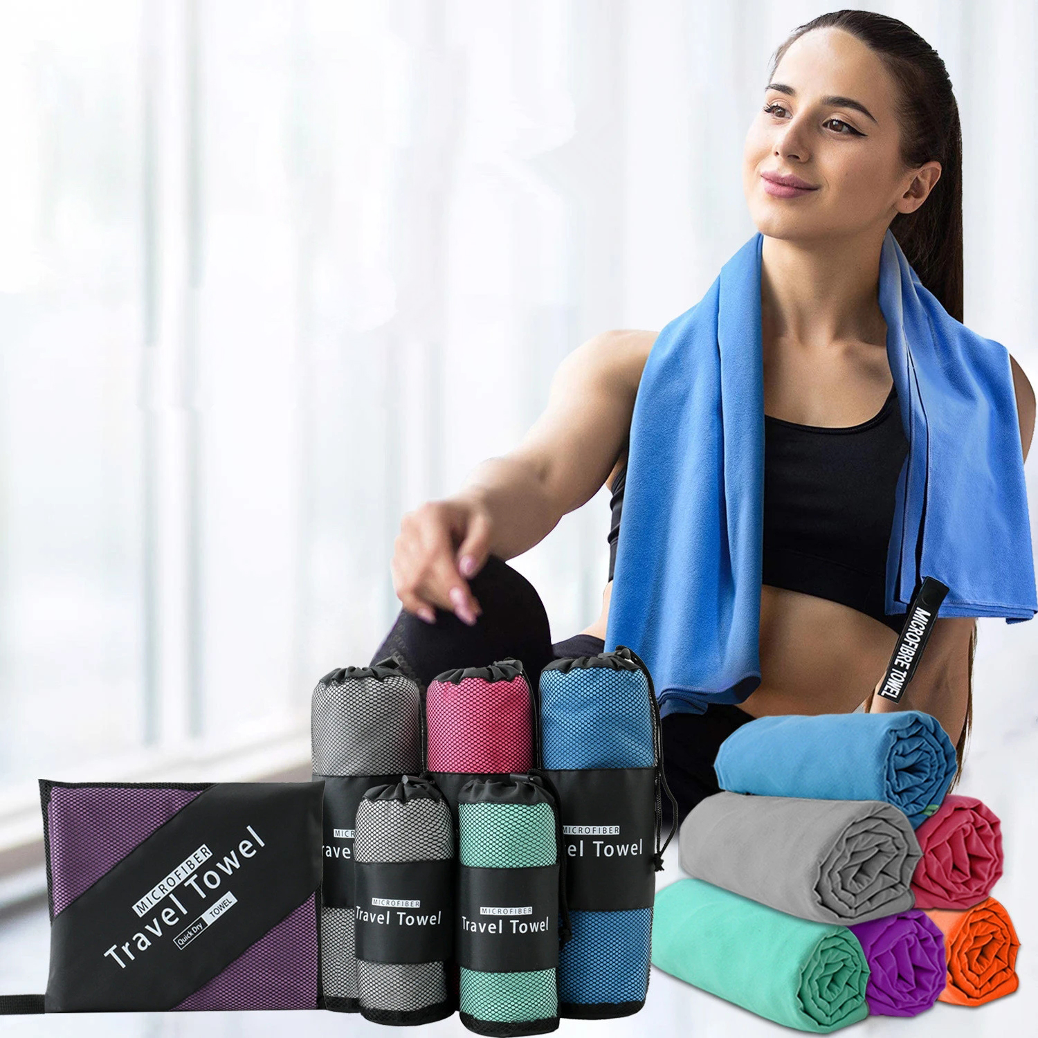 New microfiber towel sports quick-drying super absorbent camping towel super soft and lightweight gym swimming yoga beach towel, As shown
New microfiber towel sports quick-drying super absorbent camping towel super soft and lightweight gym swimming yoga beach towel, As shown