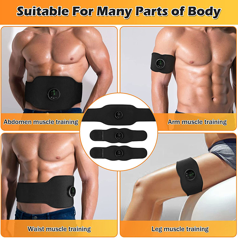 Slimming Belt EMS Abdominal Muscle Stimulator Abs Trainer Toning Belt Abdomen Leg Arm Neck Body Waist Body Massager Fitness Slimming Massage 230614