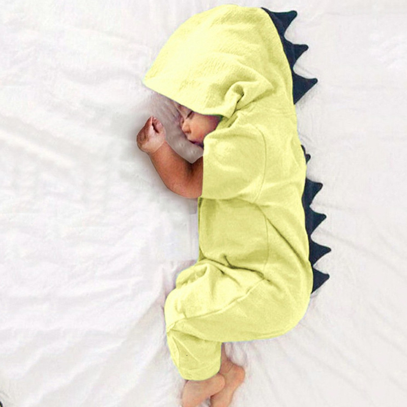 Rompers Pajamas Baby Clothing Baby Boy Girl Clothes Baby Dinosaur Hooded Romper Jumpsuit Outfits Autumn Winter Kids Clothes 230614Y2501191MM0
