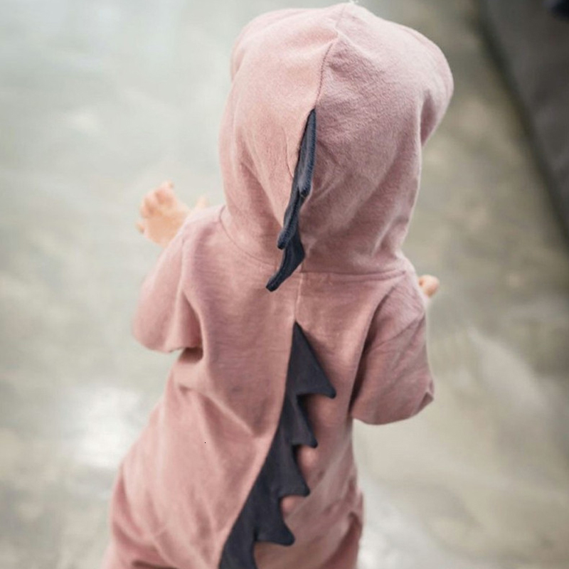 Rompers Pajamas Baby Clothing Baby Boy Girl Clothes Baby Dinosaur Hooded Romper Jumpsuit Outfits Autumn Winter Kids Clothes 230614Y2501191MM0
