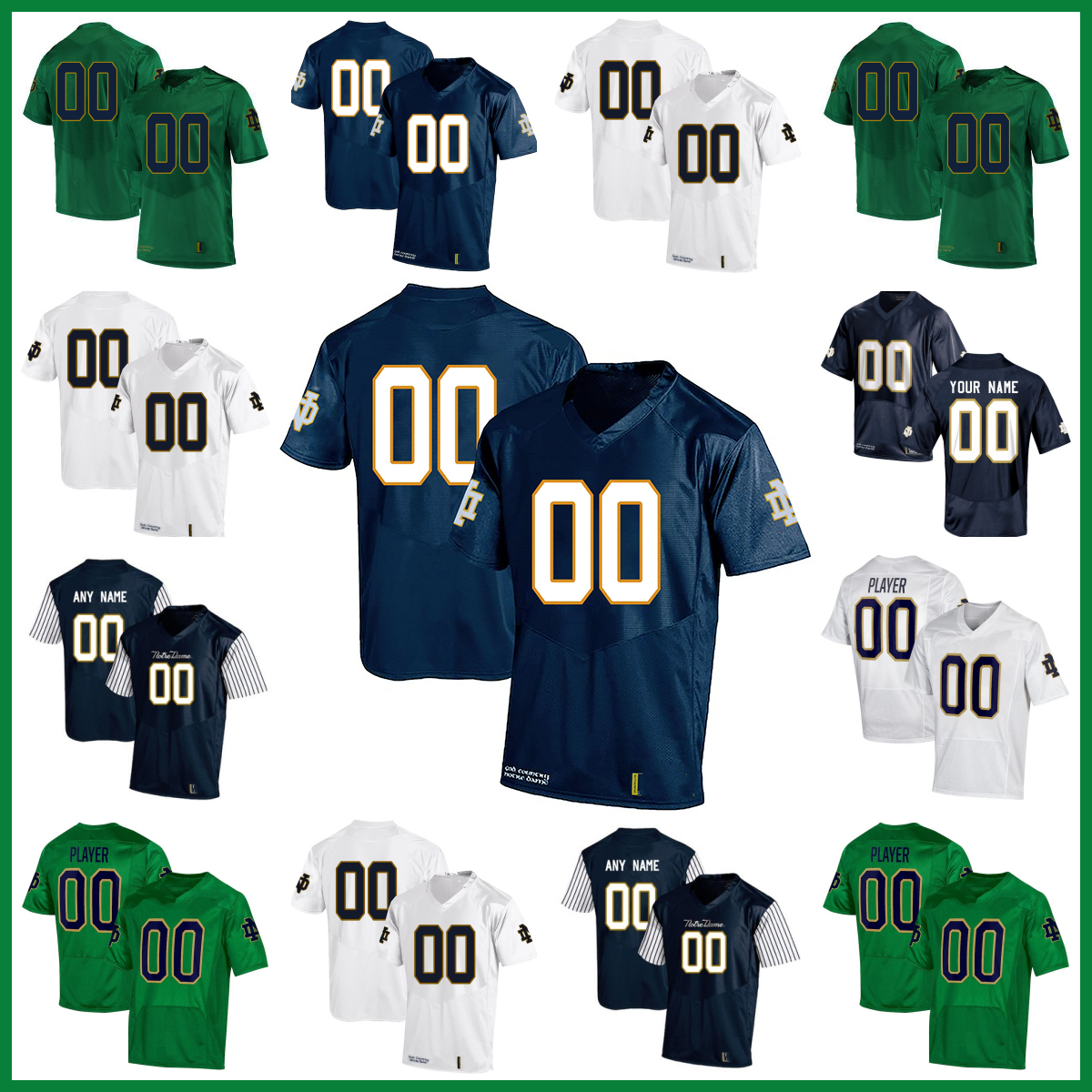 

Notre Dame Fighting Irish College Football Jersey Tyler Buchner Ian Book KYREN WILLIAMS JACK COAN Chris Tyree Audric Estime Lorenzo Styles Michael Mayer Lewis Lenzy, Navy-white