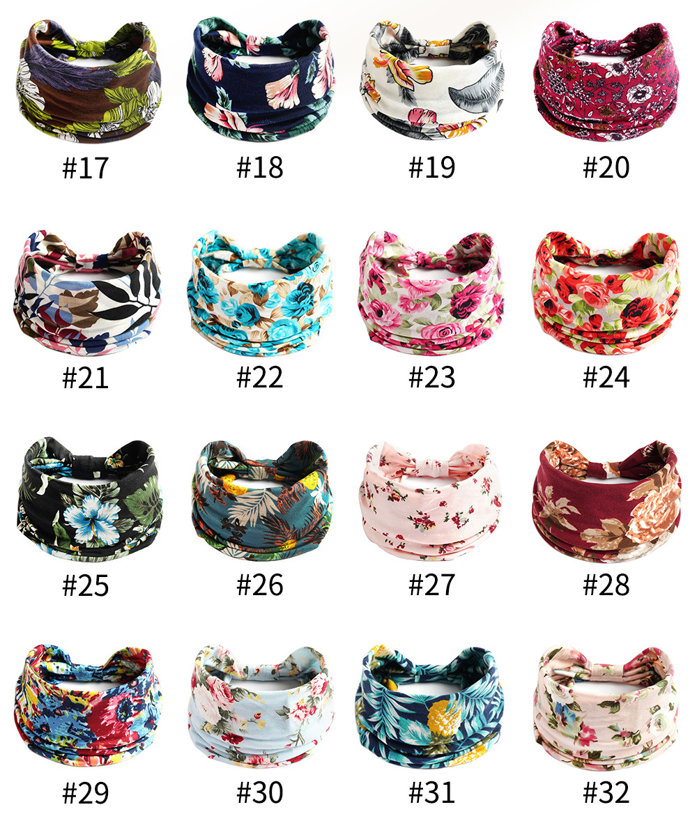 More than 300Colors Sports Wide-sided Elastic Headband Boho Hair Band Wash Face Beam Headscarf Yoga Bandanas Accessories