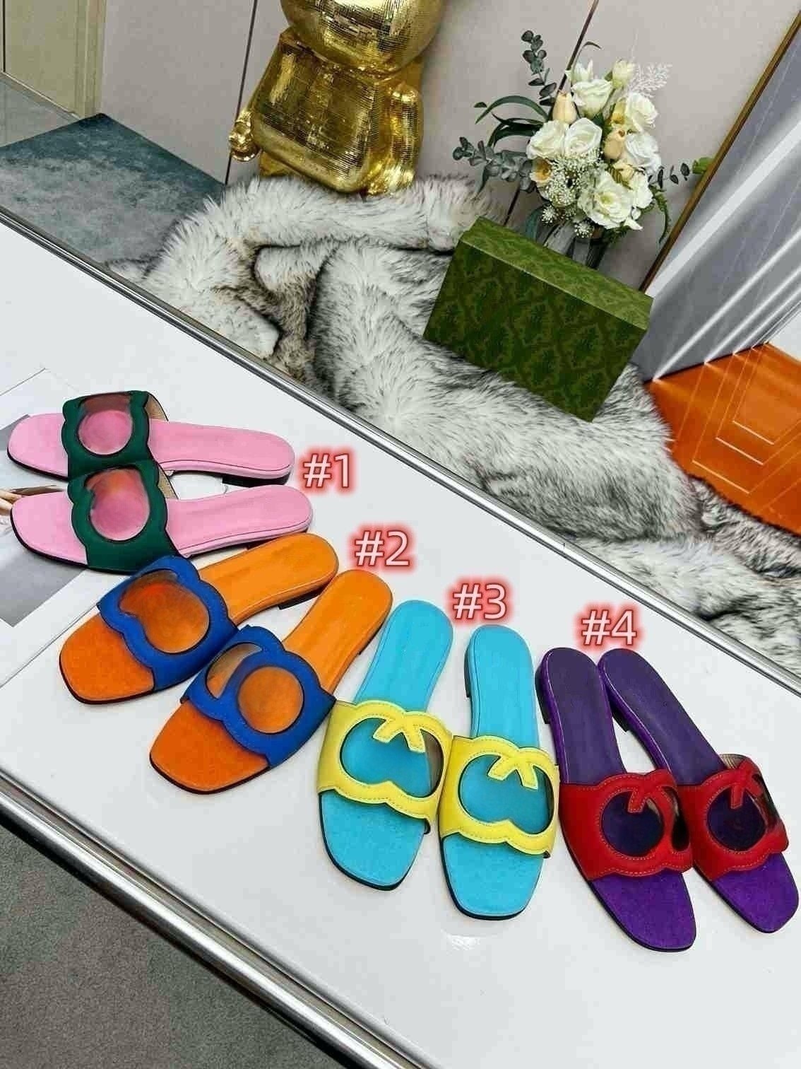 Designer luxury sandals flats shoes mules slippers suede leather flip flops thongs fashion Women Interlocking G cut-out slide sandal valet insole size 33-44, #2
Designer luxury sandals flats shoes mules slippers suede leather flip flops thongs fashion Women Interlocking G cut-out slide sandal valet insole size 33-44, #2