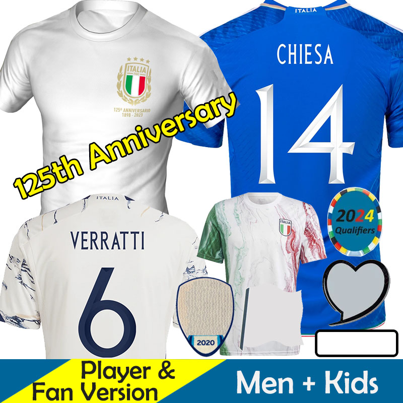 2023 ItALy Soccer Jerseys 125th Years Anniversary White Kids Kit CHIESA VERRATTI BARELLA World Cup Nationals GK Football Shirt DONNARUMMA League Euro Qualifiers, Home wc patch
2023 ItALy Soccer Jerseys 125th Years Anniversary White Kids Kit CHIESA VERRATTI BARELLA World Cup Nationals GK Football Shirt DONNARUMMA League Euro Qualifiers, Home wc patch