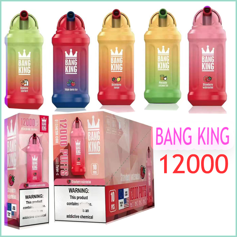 Original BANG KING 12000 Disposable Vapes Pen E Electronic Cigarettes 10 Colors 0% 2% 3% 5% Vpor Kit 650 mAhRechargeable Battery Airflow Control Mesh Coil 23ml
Original BANG KING 12000 Disposable Vapes Pen E Electronic Cigarettes 10 Colors 0% 2% 3% 5% Vpor Kit 650 mAhRechargeable Battery Airflow Control Mesh Coil 23ml