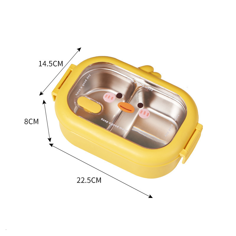 Bento Boxes Cute Stainless Steel Lunch Box Kids School Kawaii Sealed Portable Food Container Separate Heatable Lunchbox 230616