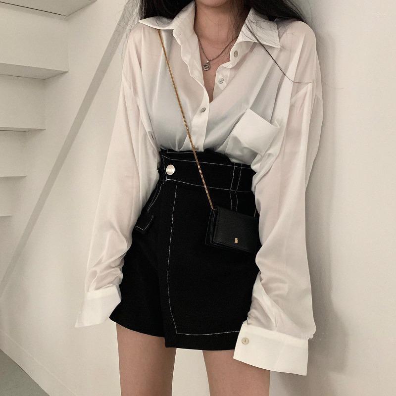 Work Dresses Women 2023 Autumn Winter Fashion Sets Female Long Sleeve Casual Loose Blouses High Waist Skirts Shorts 2 Piece Suit B464