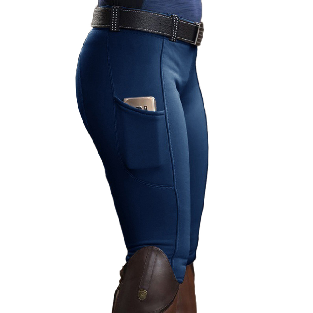 Women's Pants s Horse Riding Trouser Sport Solid Color High Waist Pocket Hip Lift Elastic Equestrian Sports 230616