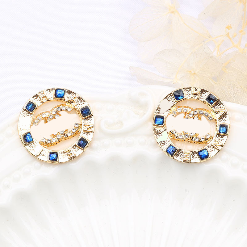 Luxury Brand Diamond Stud Earring Designer Earrings Letters Girls Earrings Plated Women Wedding Party Jewelry Accessories Gifts 20style