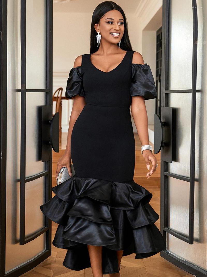 Casual Dresses Elegant Women V-neck Puff Sleeve Ruffles Formal Cocktail Dress Female Fashion Black Hollow Out Bodycon Evening Party Prom
Casual Dresses Elegant Women V-neck Puff Sleeve Ruffles Formal Cocktail Dress Female Fashion Black Hollow Out Bodycon Evening Party Prom