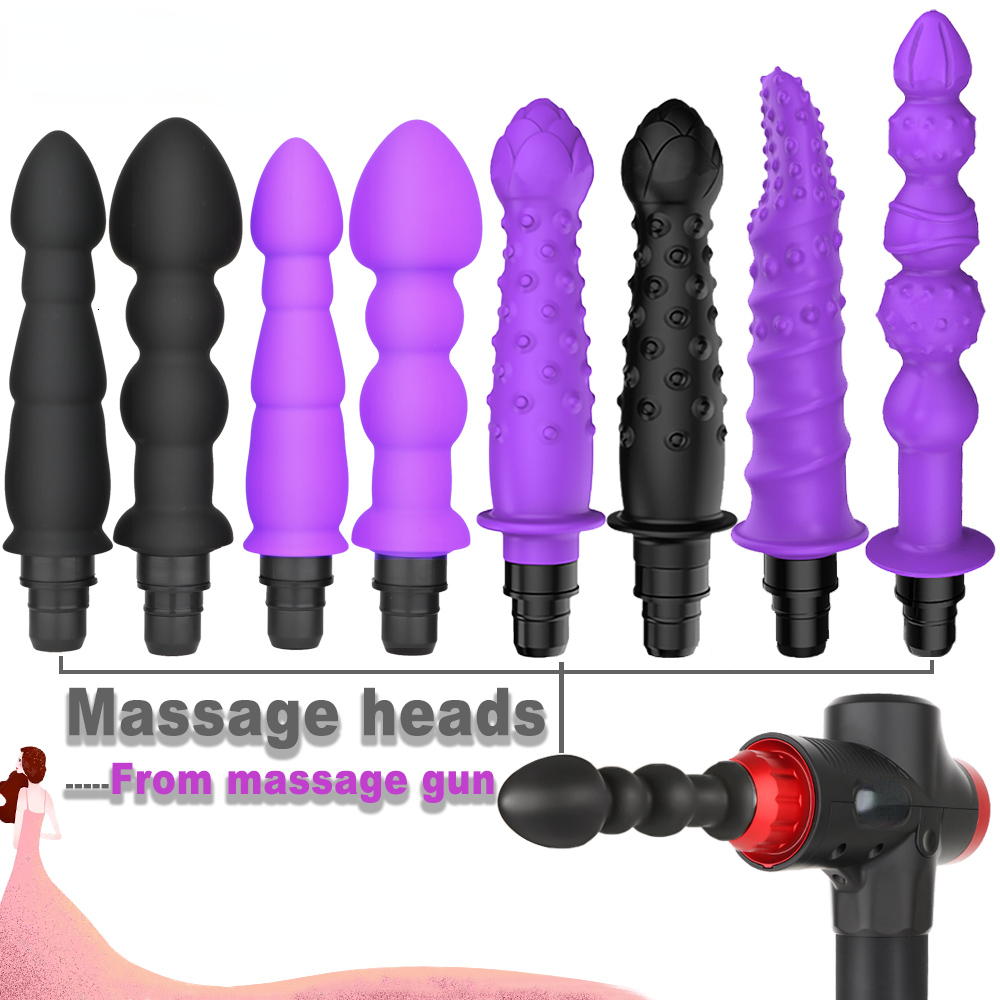 Massage Gun Massage Gun Vibrators Head Vibration Message Gun for Female Man Fascia Massage Gun Percussion Silicone Heads Accesories 230615