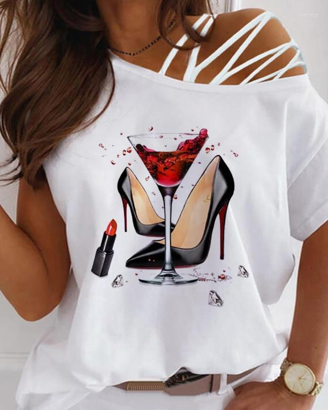 Women' T Shirts Heels Graphic Print One Shoulder Lace-Up T-Shirt 2023 Summer European & American Fashion Women' Casual Short
Women' T Shirts Heels Graphic Print One Shoulder Lace-Up T-Shirt 2023 Summer European & American Fashion Women' Casual Short