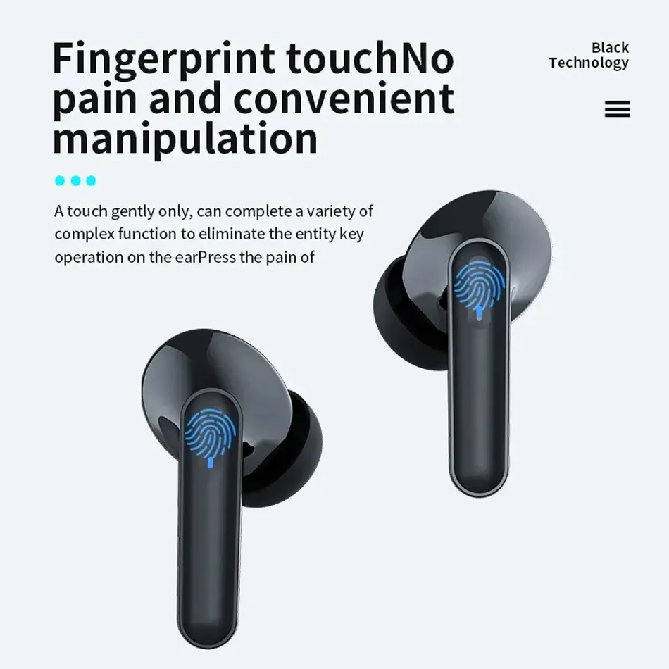 VG121 Wireless Headphones Bluetooth 5.1 TWS Waterproof Sports Headset Earphone Noise Reduction with Mic Charging Box for Games