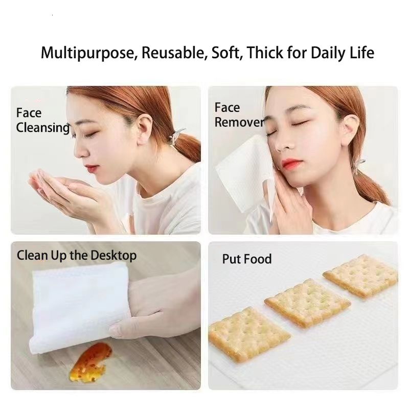 Tissue 400 Sheets Disposable Face Towel Soft Washcloths Cleansing Cotton Tissue Wet Dry Wipes Makeup Remover Towel for Skincare 230615