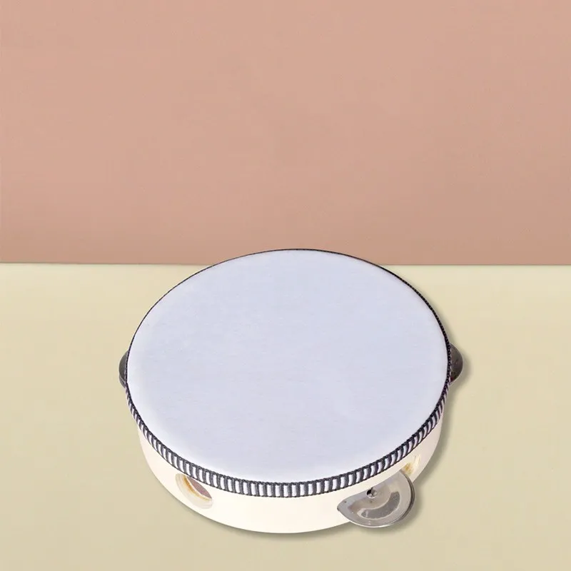 Drum Inches 6 Bell Hand Held Tambourine Birch Metal Jingles Kids School Musical KTV Party Percussion Toy 1011