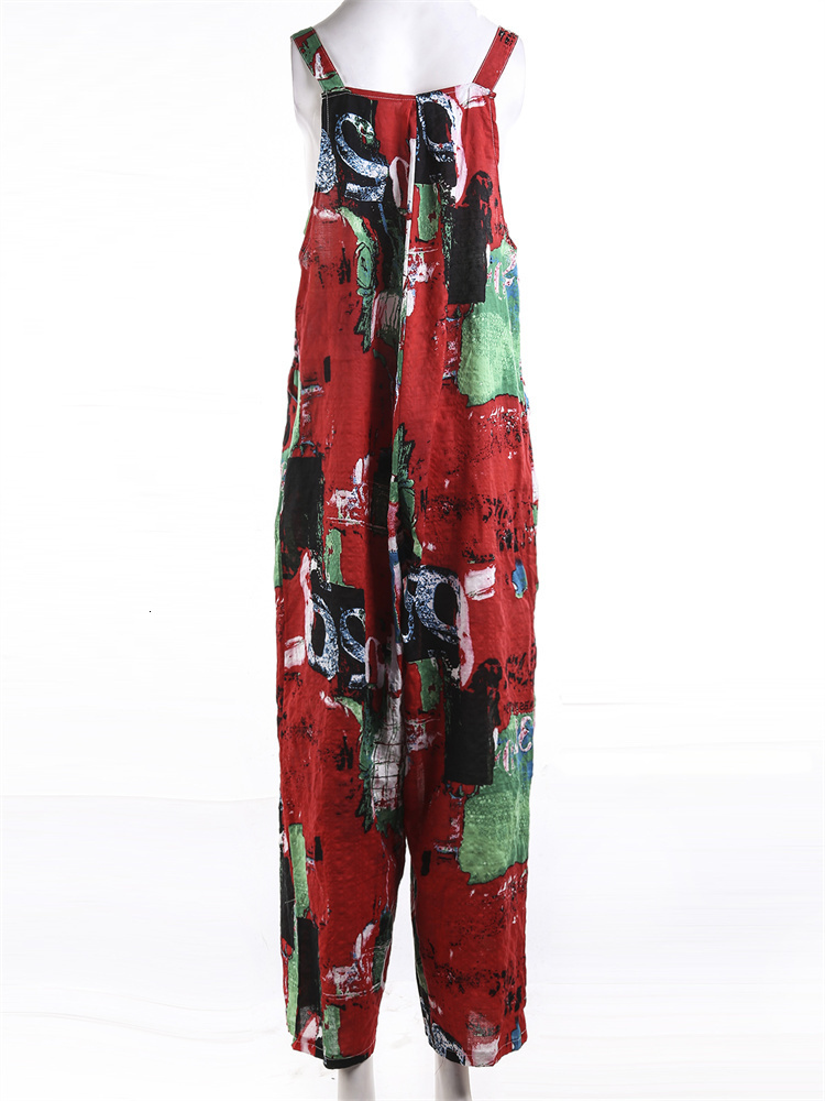 Women's Pants Capris Women Loose Suspender Trousers Tie-dye Print Wide Leg Pants Summer Fall Bohemian Grunge Casual Long Pants Female Streetwear 