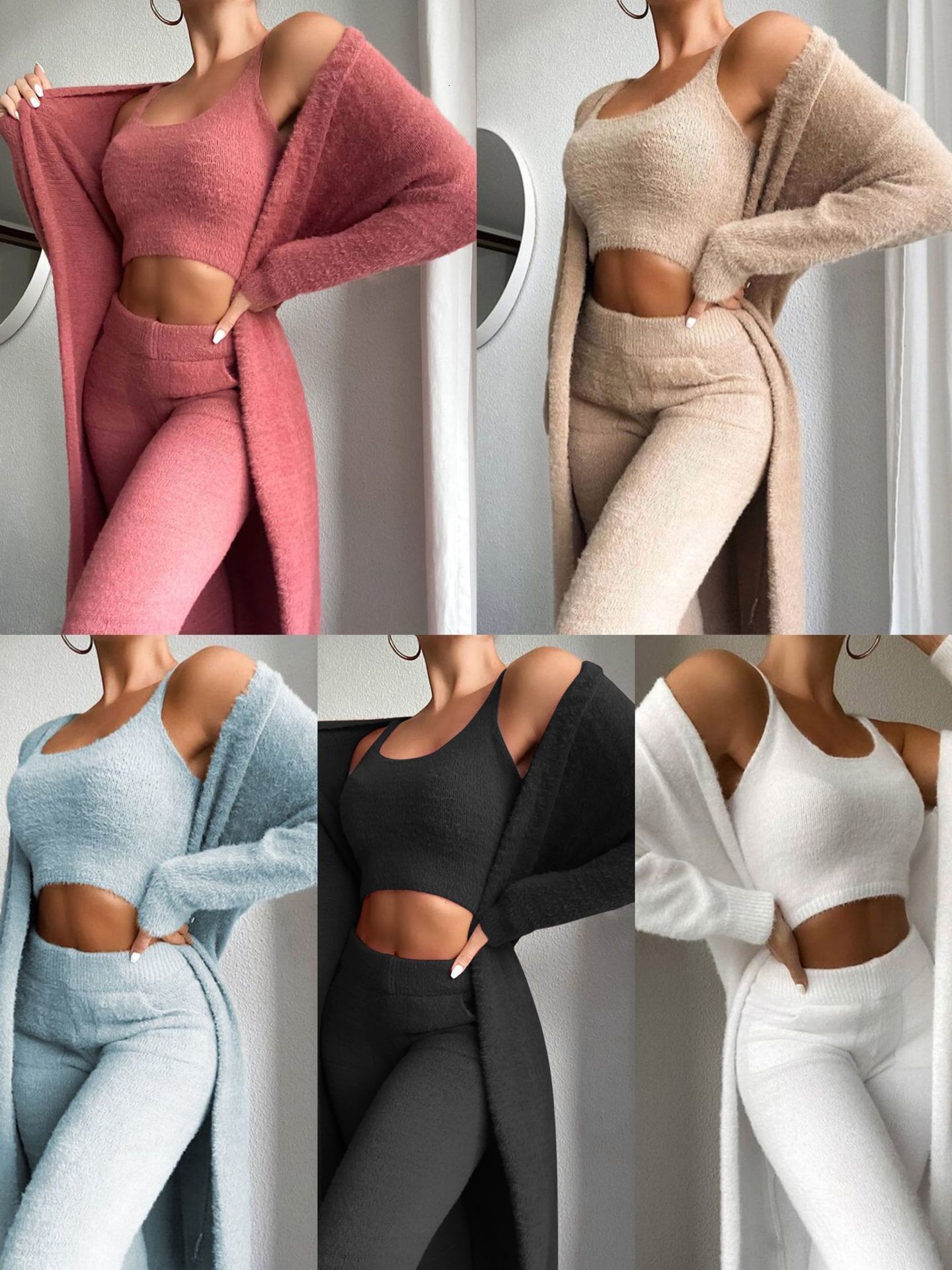 Women's Two Piece Pants 2020 new sexy V-neck plush short vest pants three piece suit women 220810, Black6
Women's Two Piece Pants 2020 new sexy V-neck plush short vest pants three piece suit women 220810, Black6