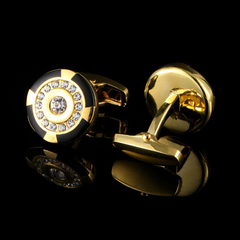 Cuff Links Crystal Series Business Cufflinks Personality Men Daily Banquet Wedding Jewelry Gifts French Shirt Cuff Links Golden 23