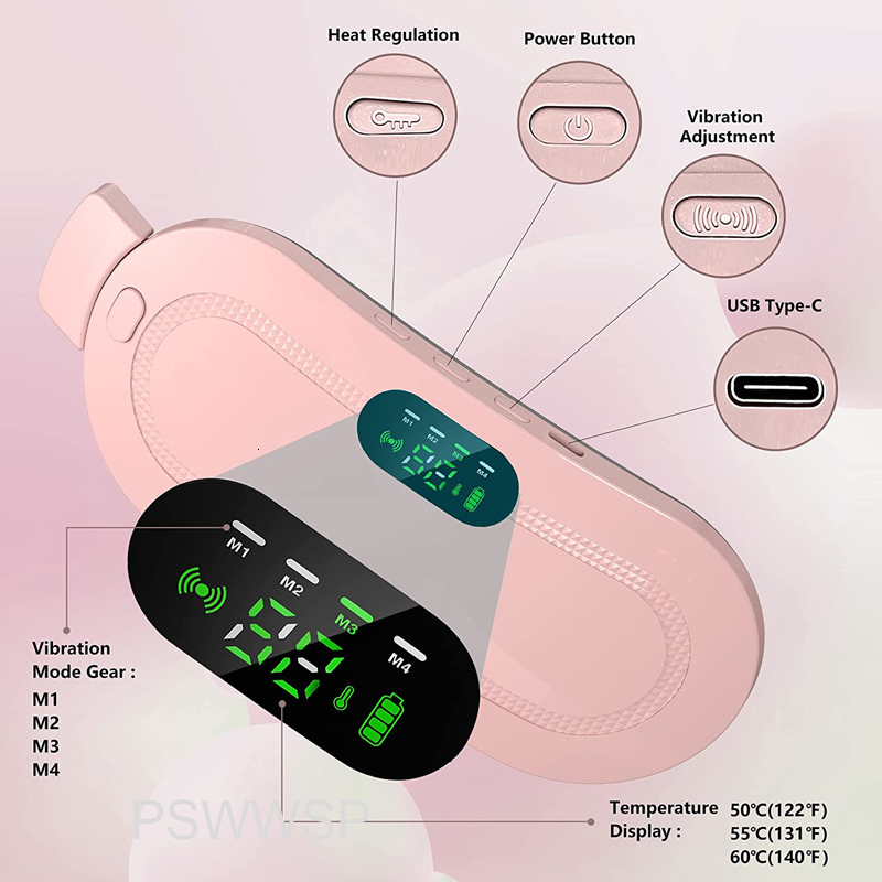 Slimming Belt Menstrual Heating Pad Smart Warm Belt Relief Waist Pain Cramps Vibrating Abdominal Massager Electric Waist Belt Device 230615