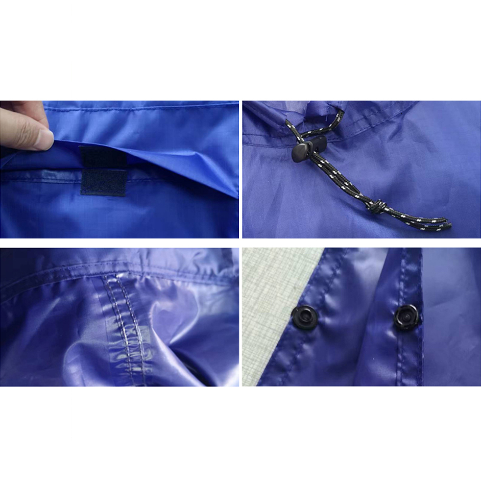 Rain Wear Portable 3 In 1 Rain Coat Hiking Camping Multifunctional Raincoat Poncho Mat Awning Durable Outdoor Activity Rain Gear Supplie 230615