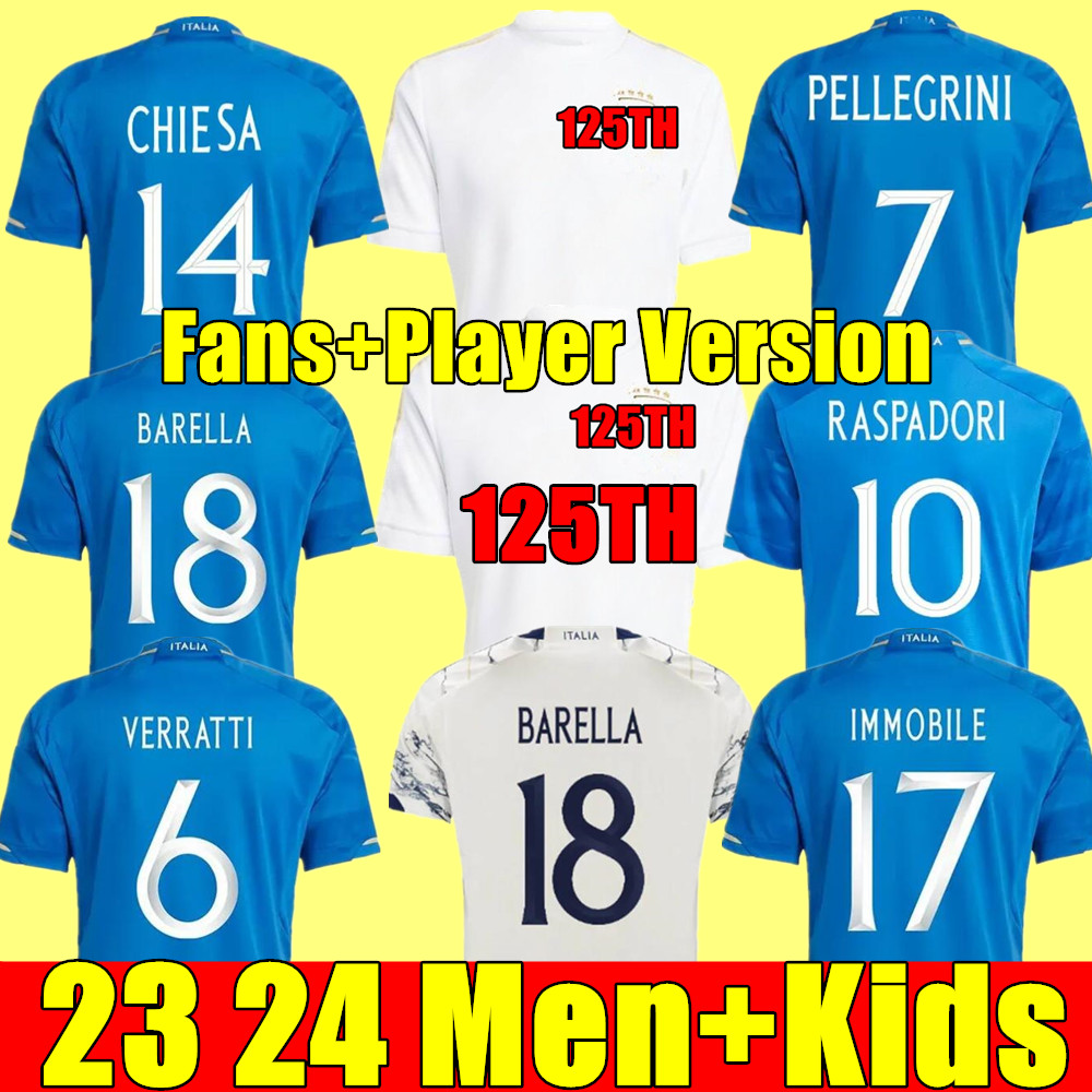 Italia FANS Player 23 24 BONUCCI soccer Jerse JORGINHO INSIGNE VERRATTI men kids FOOTBALL SHIRTS CHIESA BARELLA CHIELLINI PELLEGRINI 125 year sanniversary, 22/23 3rd+champion patch
Italia FANS Player 23 24 BONUCCI soccer Jerse JORGINHO INSIGNE VERRATTI men kids FOOTBALL SHIRTS CHIESA BARELLA CHIELLINI PELLEGRINI 125 year sanniversary, 22/23 3rd+champion patch
