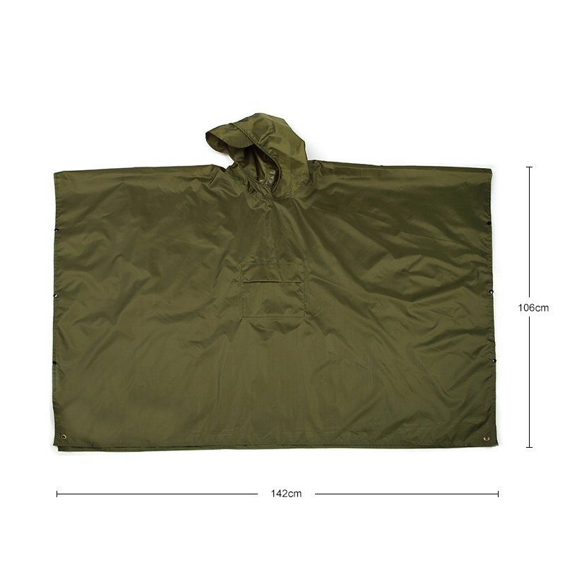 Rain Wear Portable 3 In 1 Rain Coat Hiking Camping Multifunctional Raincoat Poncho Mat Awning Durable Outdoor Activity Rain Gear Supplie 230615