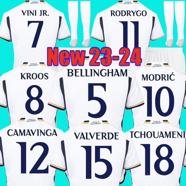 VINI JR #7 RODRYGO #11 BELLINGHAM #5 soccer jerseys 23 24 football shirt MODRIC KROOS VALVERDE CAMAVINGA REAL MADRIDS camiseta de futbol men kids kit 2023 2024 camisetas, 23-24 away ucl