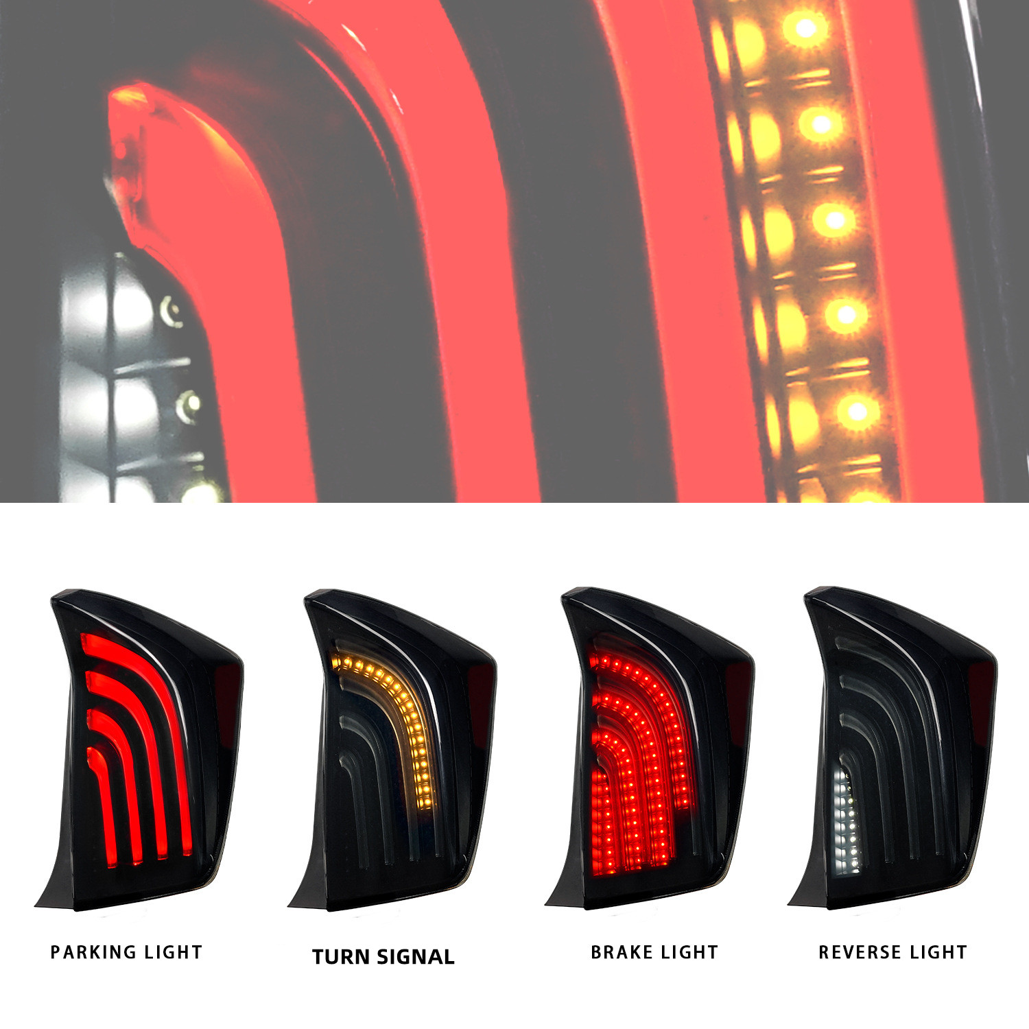 LED Rear Reverse Taillights For Toyota PRIUS 20 10-20 15 Modified Brake Signal Lamp Car Taillights Accessories