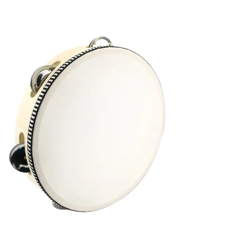 Drum Inches 6 Bell Hand Held Tambourine Birch Metal Jingles Kids School Musical KTV Party Percussion Toy 1011