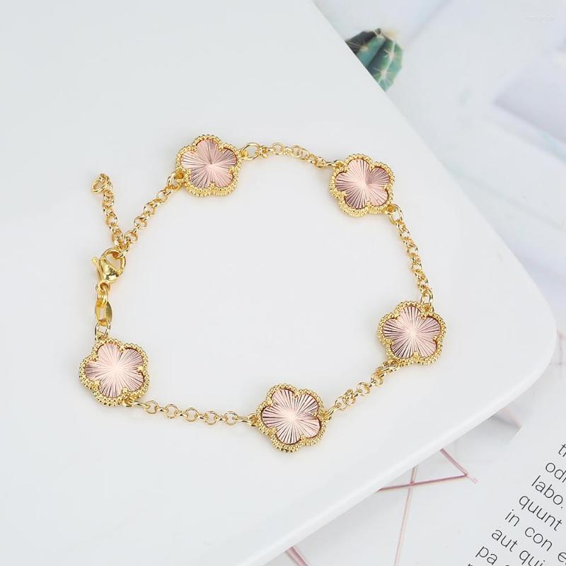 Bangle 2023 Sweet Romantic 10 Colors Five Leaf Flower Charms Bracelet Classic Fashion Adjustable Woman Party Jewelry
Bangle 2023 Sweet Romantic 10 Colors Five Leaf Flower Charms Bracelet Classic Fashion Adjustable Woman Party Jewelry
