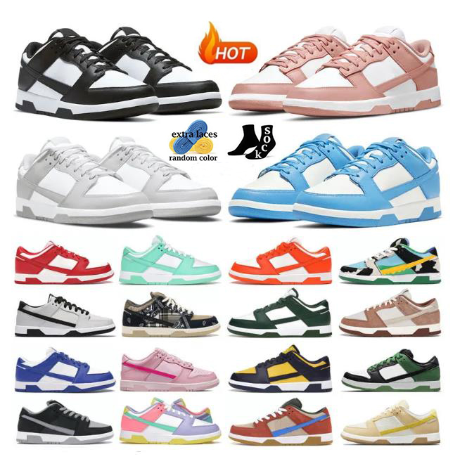 

Men Women Shoes Flat Sneakers Lows Panda White Black Grey Fog Triple Pink UNC Rose Whisper Team Gold Active Fuchsia Strawberry Peach Mens Casual Trainers GAI, 22