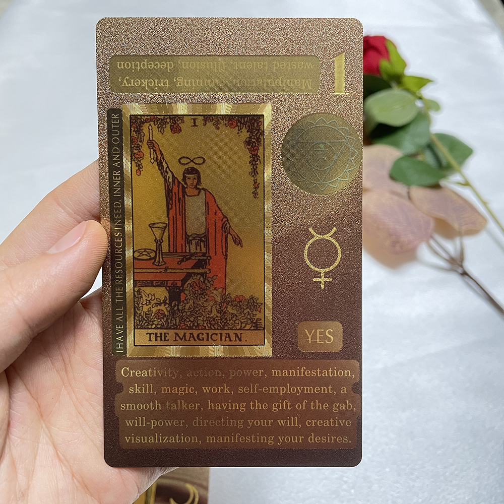 Outdoor Games Activities Golden Tarot 12x7cm English Deck Classic for Beginners with Color Paper Guide Book High Quality Learning Cards Runes Divinati