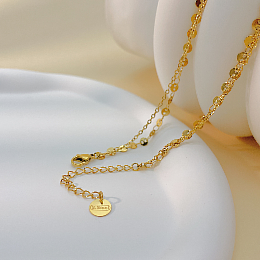 Bohemian Style Gold Double Layered Pendant Necklace Jewelry for Women Gift